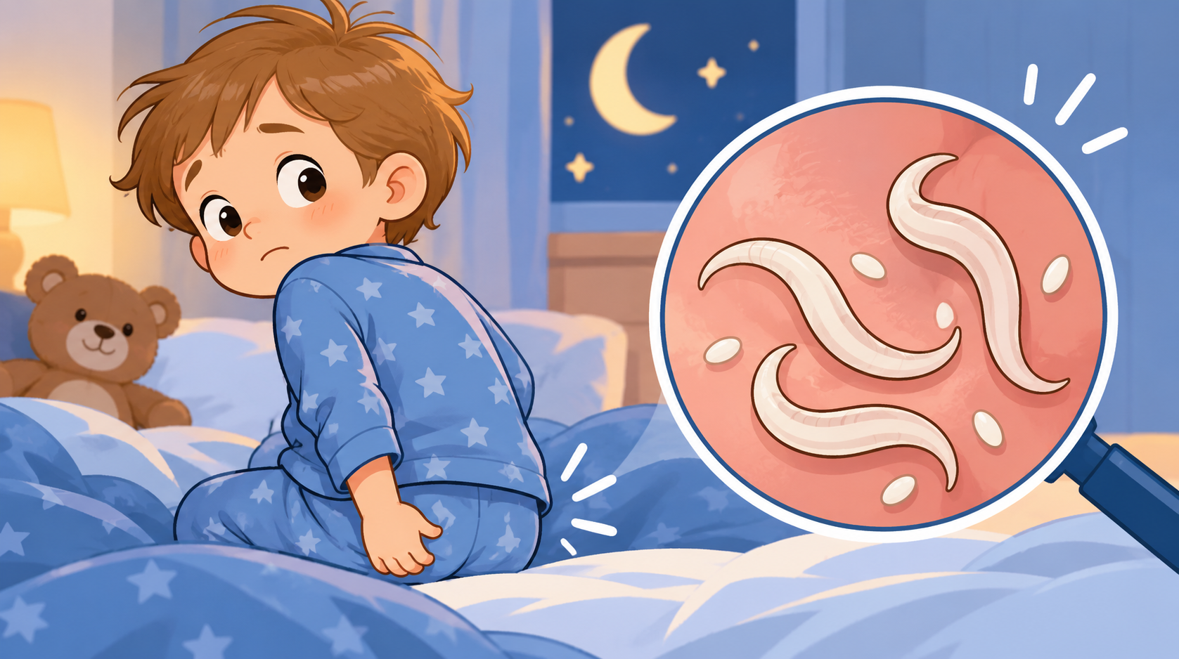 Madenwürmer bei Kindern – Illustration zu Oxyuren